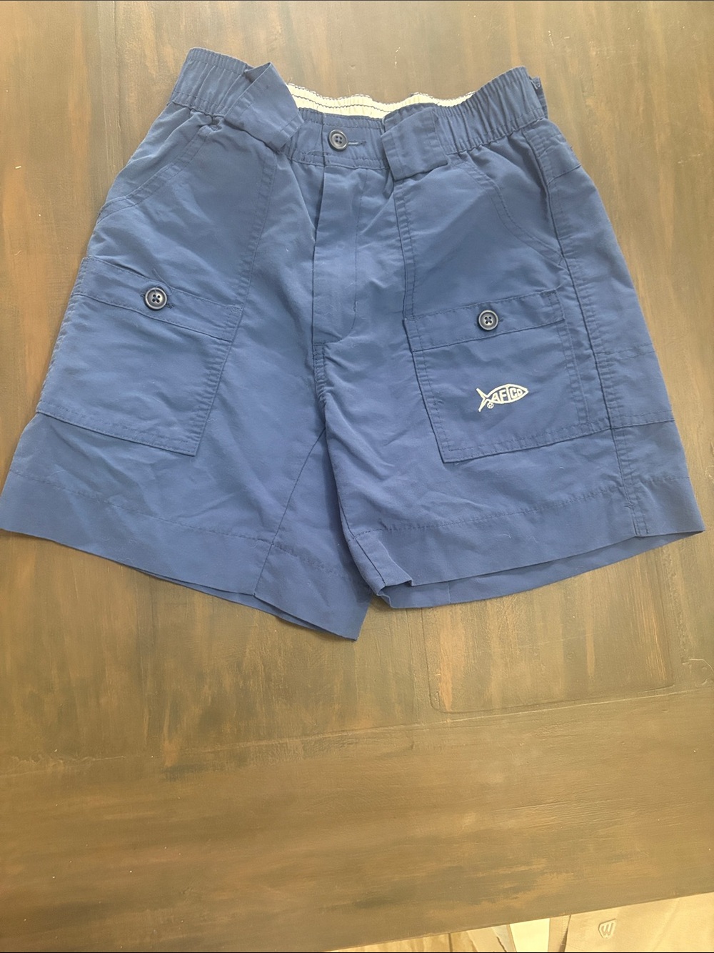 Boy’s Size 26 10/12 Navy Aftco Fishing Pocket Shorts